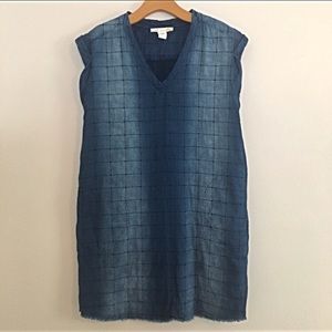 C&C California Denim Frayed Shift Dress